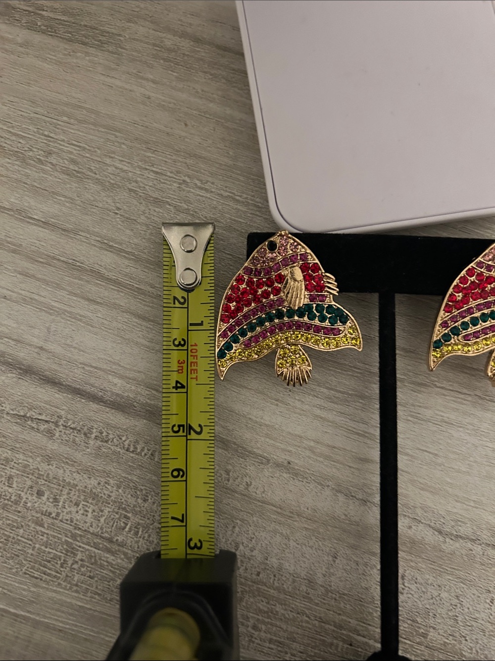 Colorful Rhinestone Fish Earrings - Multi-Color NWT - Picture 5 of 6
